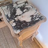 Louis XV style bedside side table in light wood