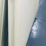 Tête de lit de style Gustavien en bois blanc capitonnée en lin