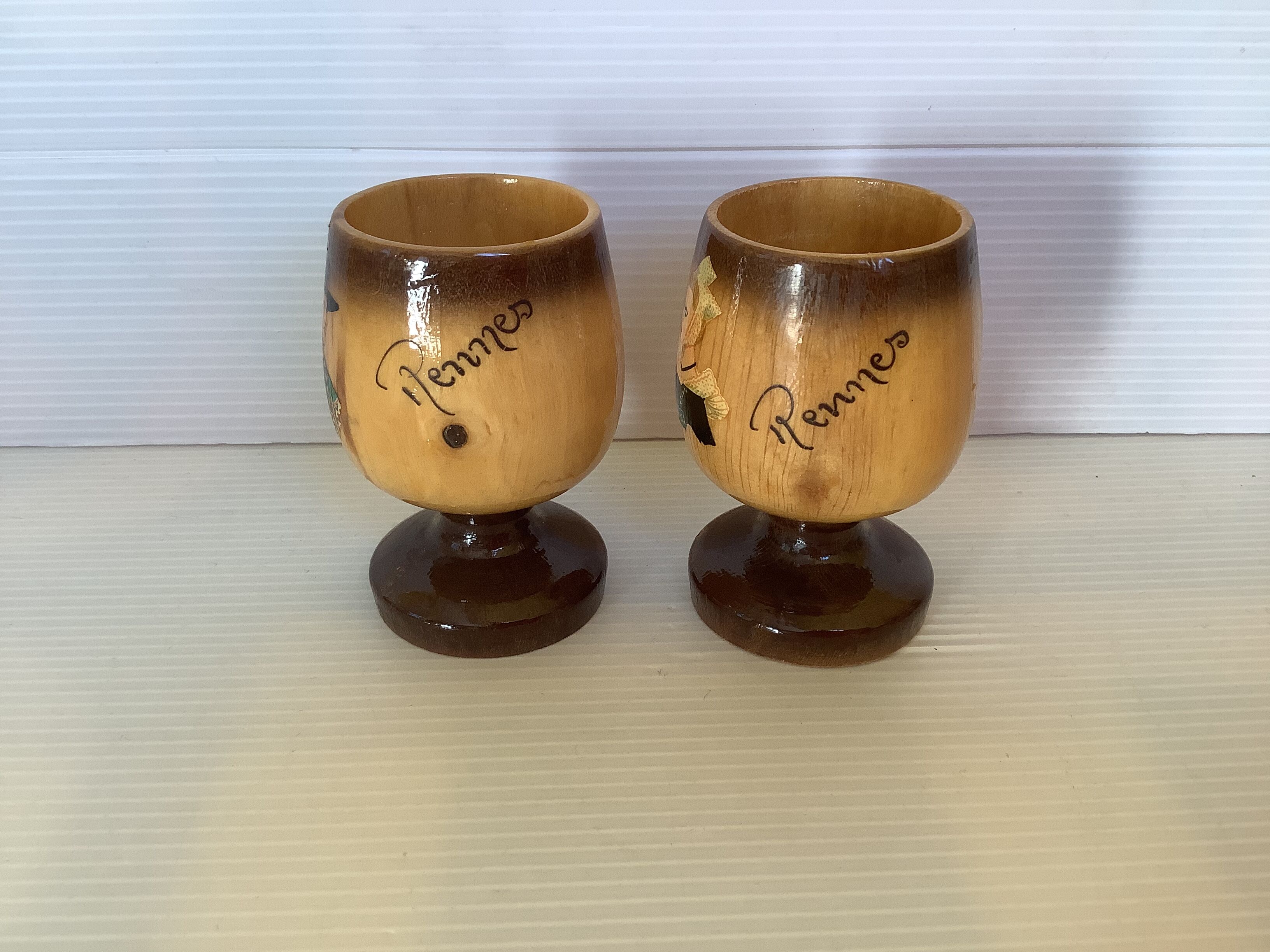 Pair of old Breton wooden shells