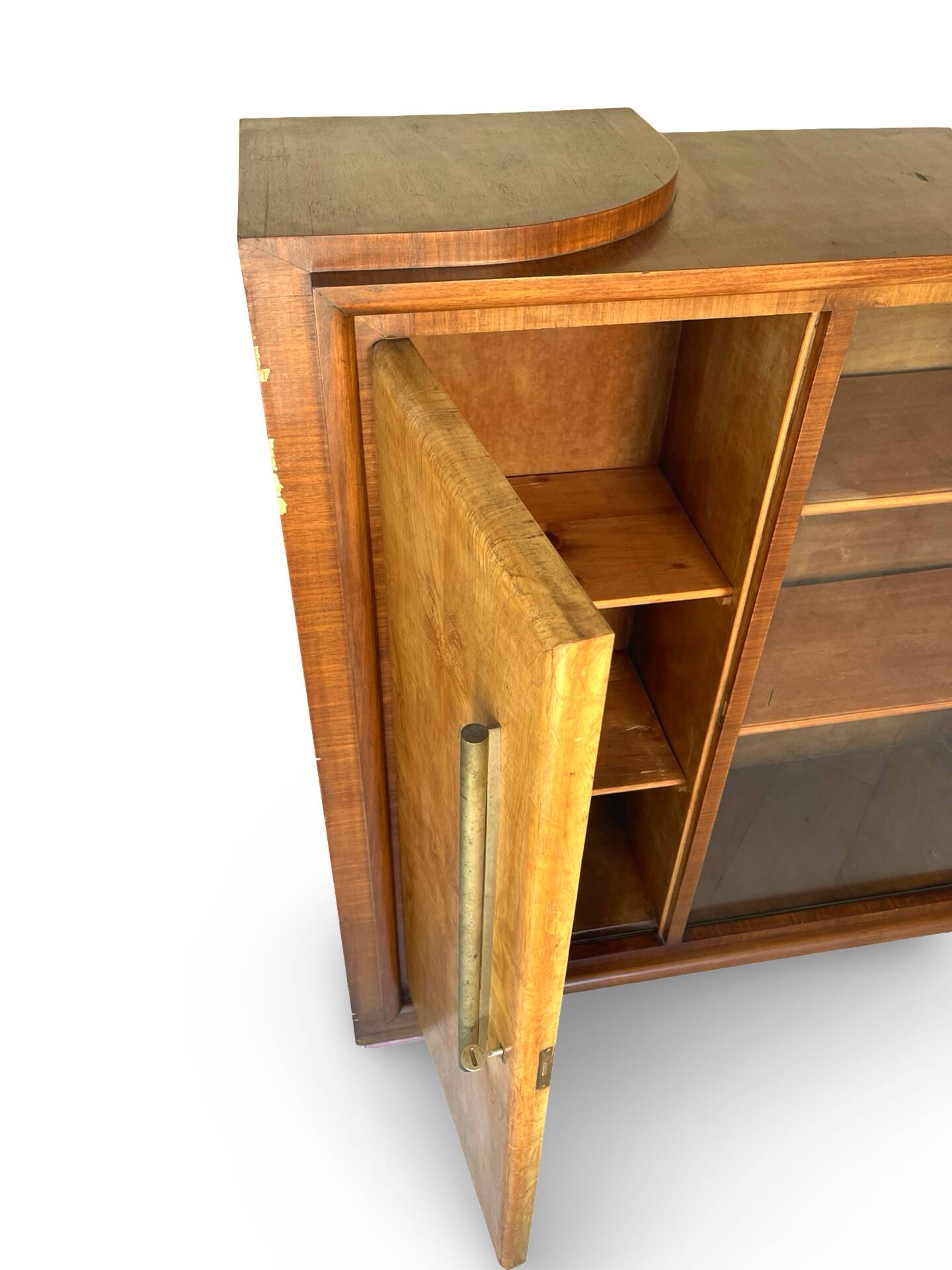 Striking Art Deco birch wood sideboard