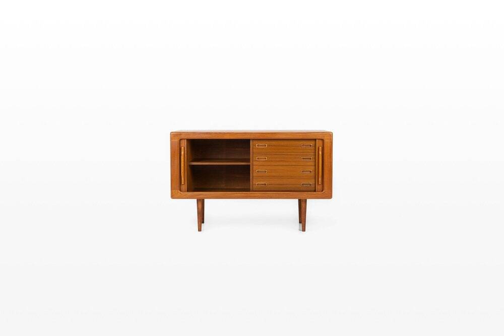 Danish teak sideboard with tambour doors and drawers, 1960s