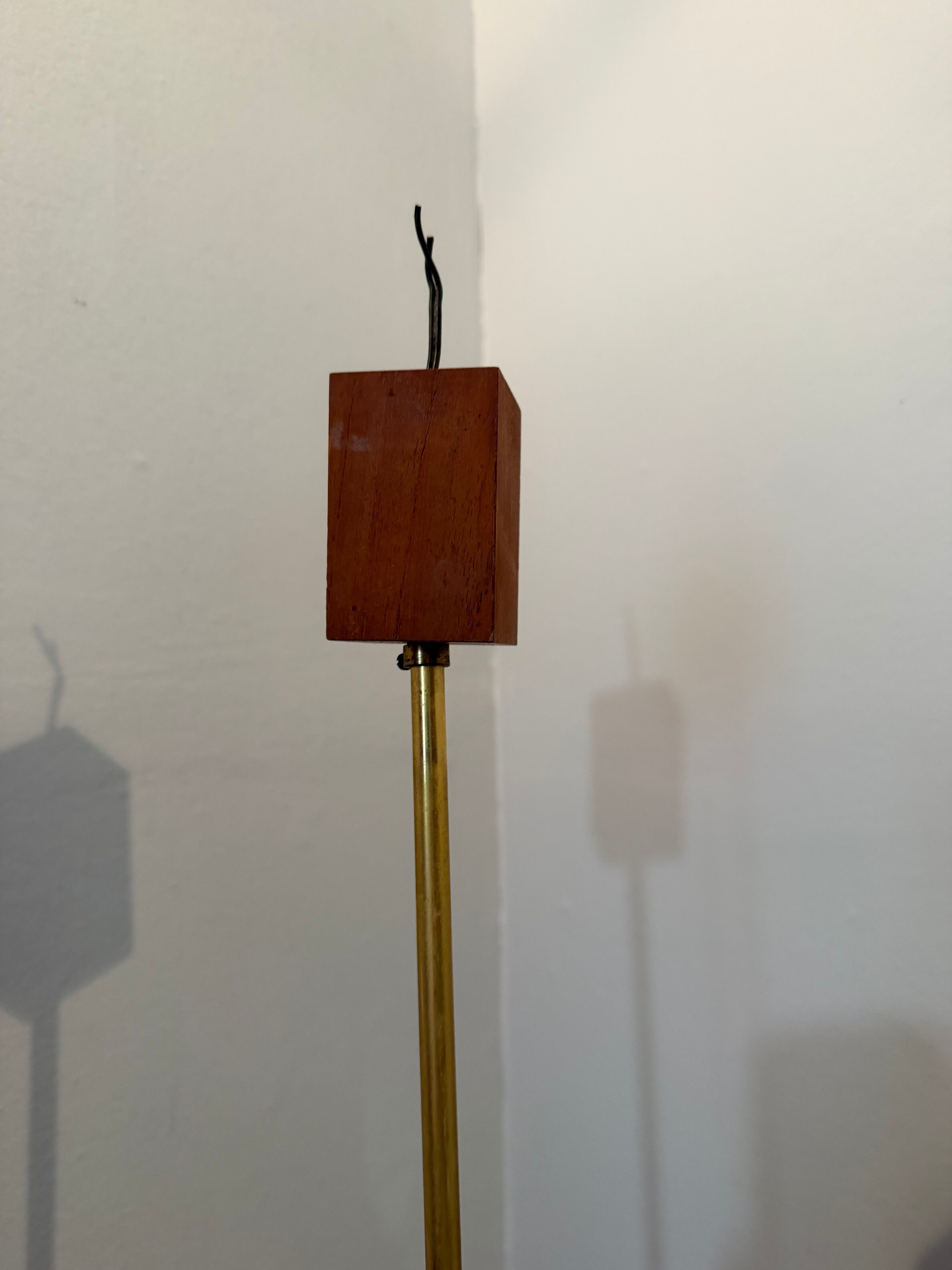 Scandinavian suspension design in teak and vintage perspex from the 1970s.