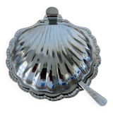 Old chrome shell butter dish
