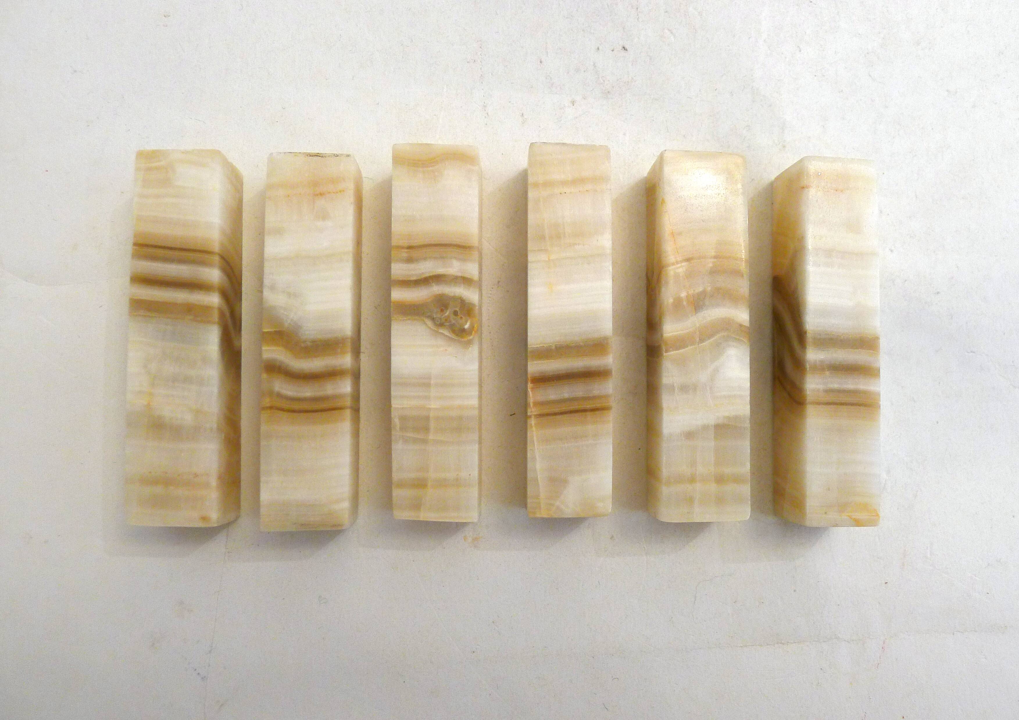 Set of 6 Onyx knife rests