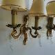 Pair of wall sconces candle holders with antique pendants
