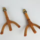 Paire d'appliques vintage en rotin