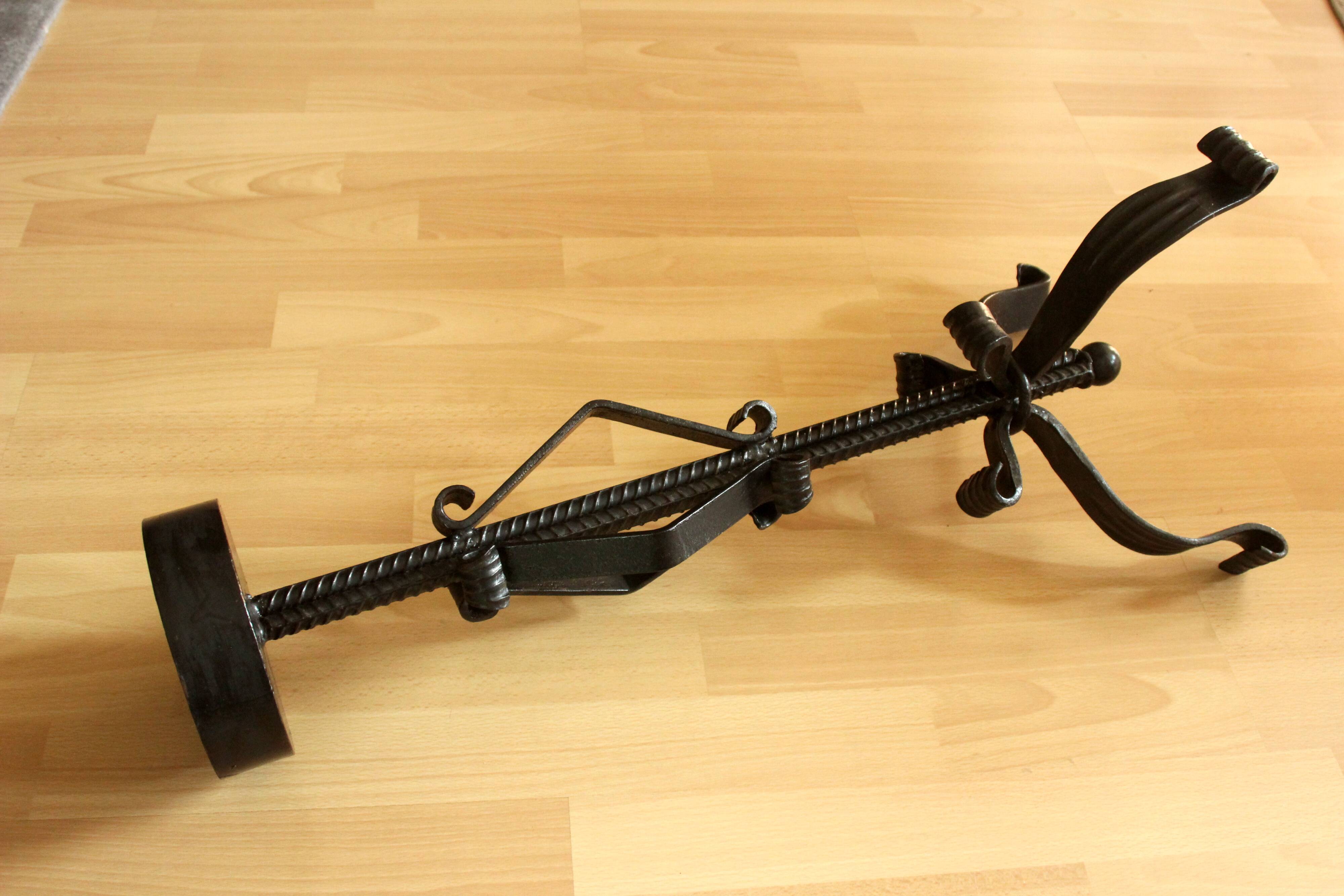 High handmade wrought iron candle holder for larger candles - vintage