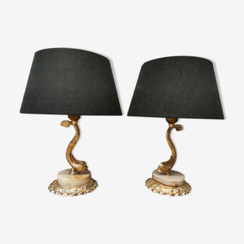 Paire of empire style vintage lamps