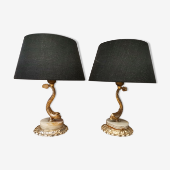 Paire de lampes vintage style empire