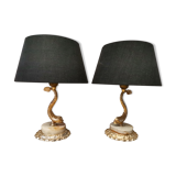 Paire of empire style vintage lamps