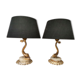 Paire de lampes vintage style empire