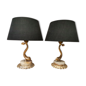 Paire of empire style vintage lamps