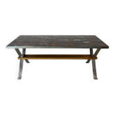 Table basse vintage années 70 en céramique, carreaux, rétro, mid-century
