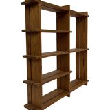 Vintage Wall shelf rack Pine wood 70s design