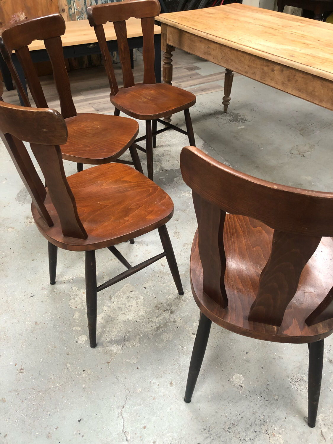 4 Old oak bistro chairs