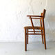 Fauteuil danois en teck, chêne et corde, années 1950