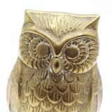 Ancient brass owl statue