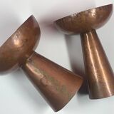 Candle holder x 2 brutalist copper candle pick (metalwork style)