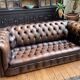 Chesterfield leather sofa in Art Deco style