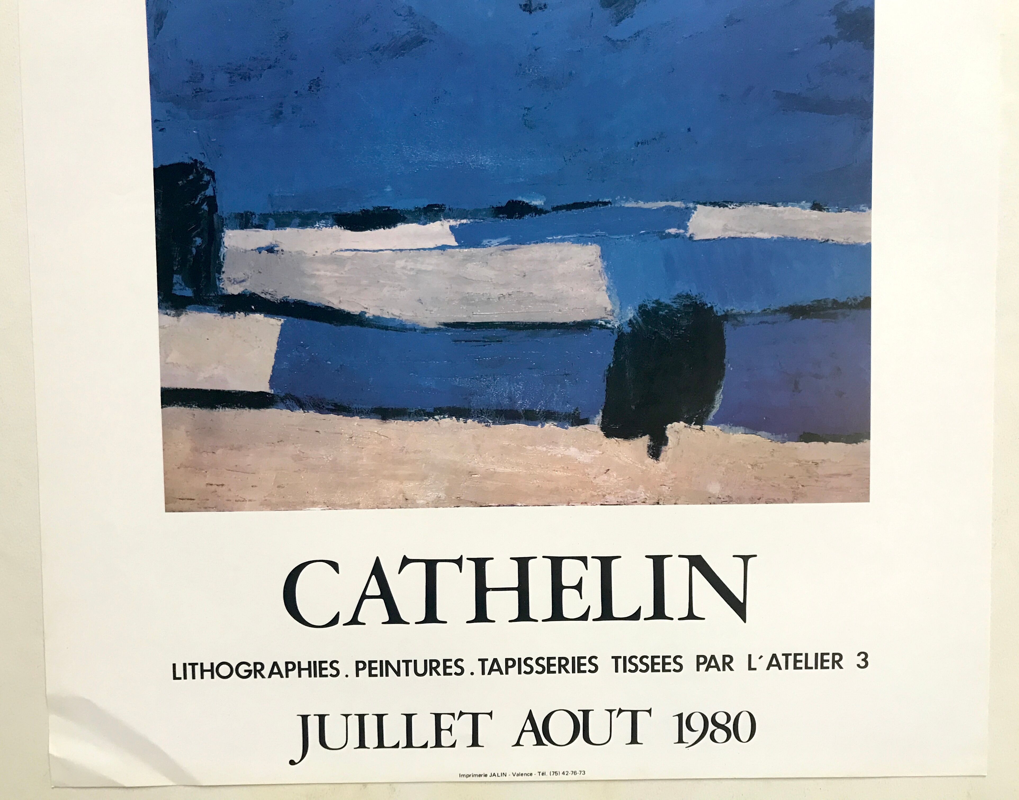 Exhibition poster by Bernard Cathelin, Chapelle du Grand Couvent, Cavaillon, 1980