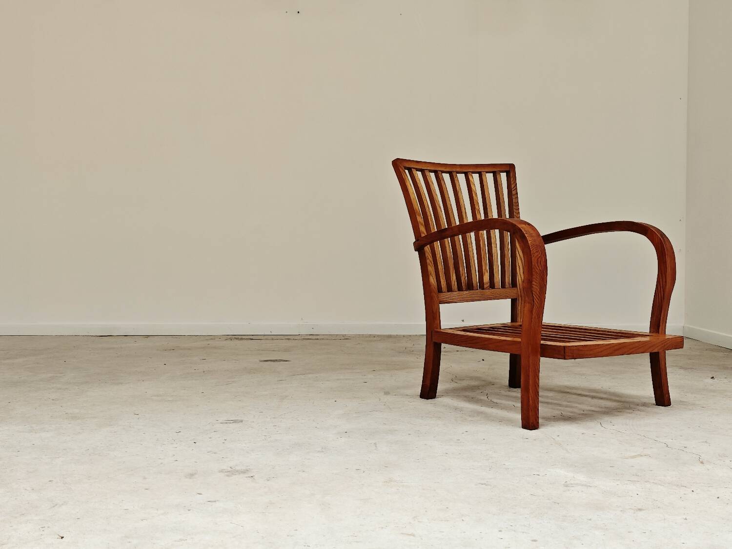 Pair of Krasna Jizba Art Deco solid wood armchairs