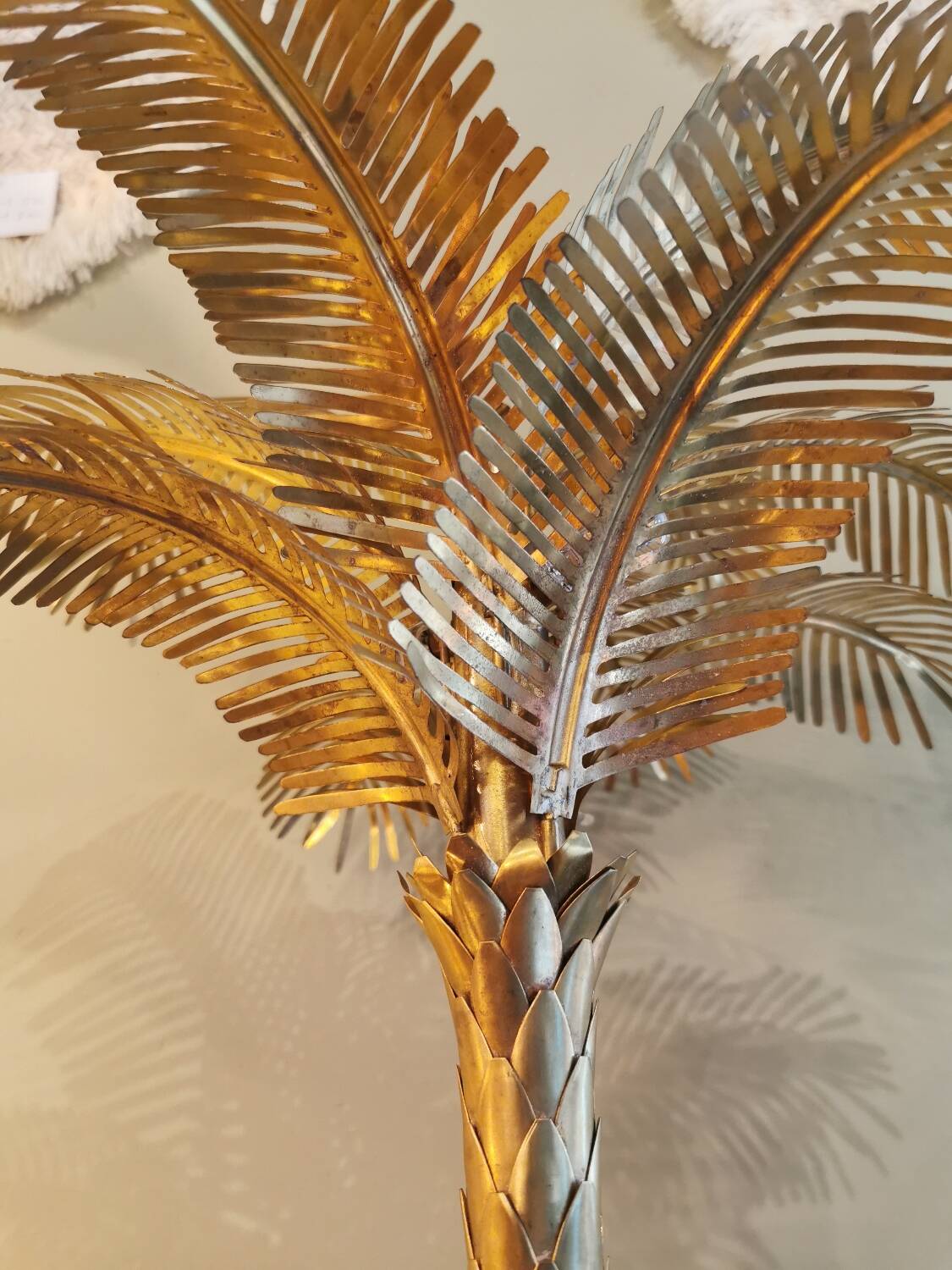Solid brass palm tree lamp