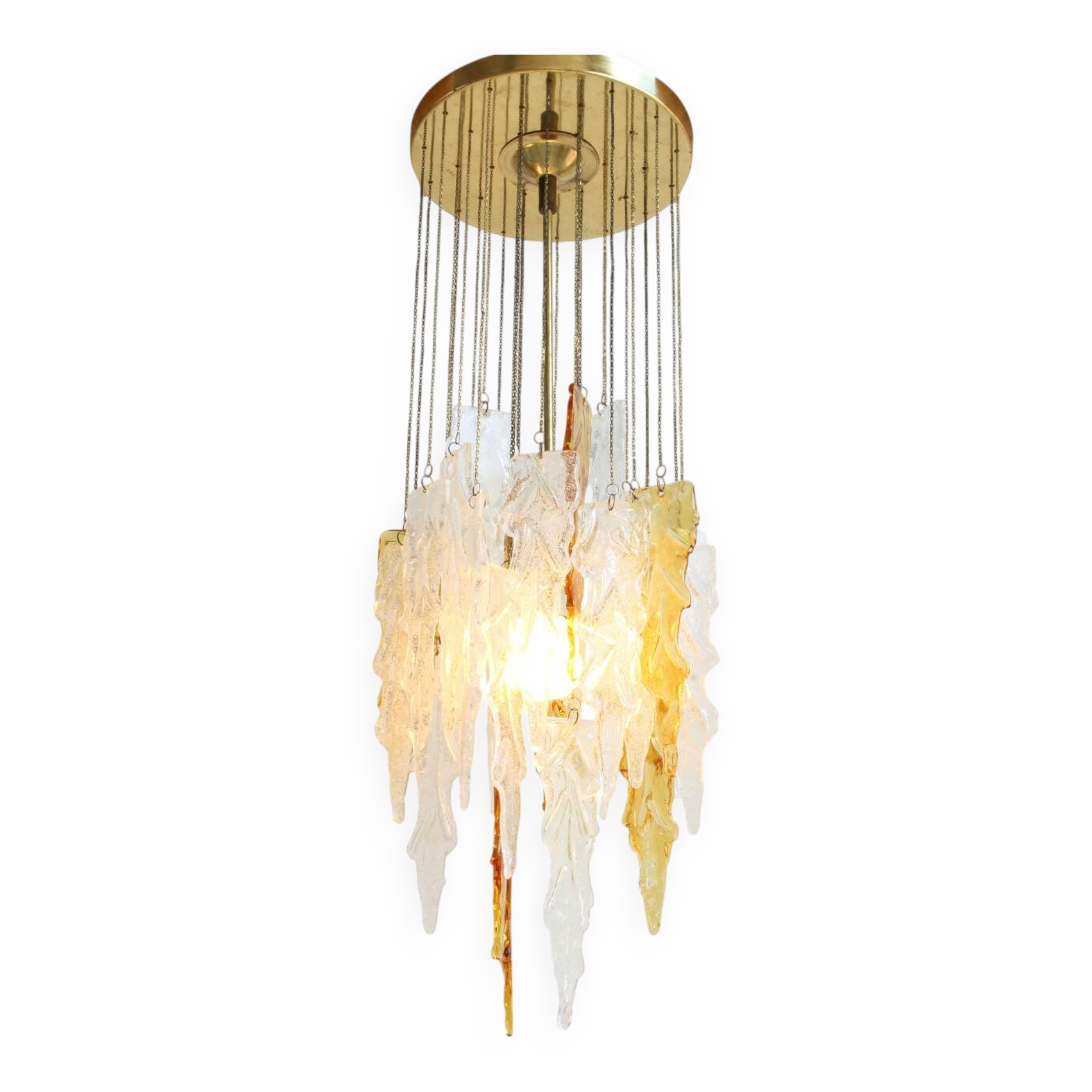 Vintage bicolour Murano glass ceiling lamp by Carlo Nason for Mazzega, 1970s