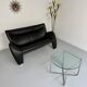 Old 2/3 seater lounge sofa designed by Jan Armgardt for Leolux in black leather