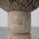 Carved alabaster pedestal with engraved figures, Italy ca. 1900