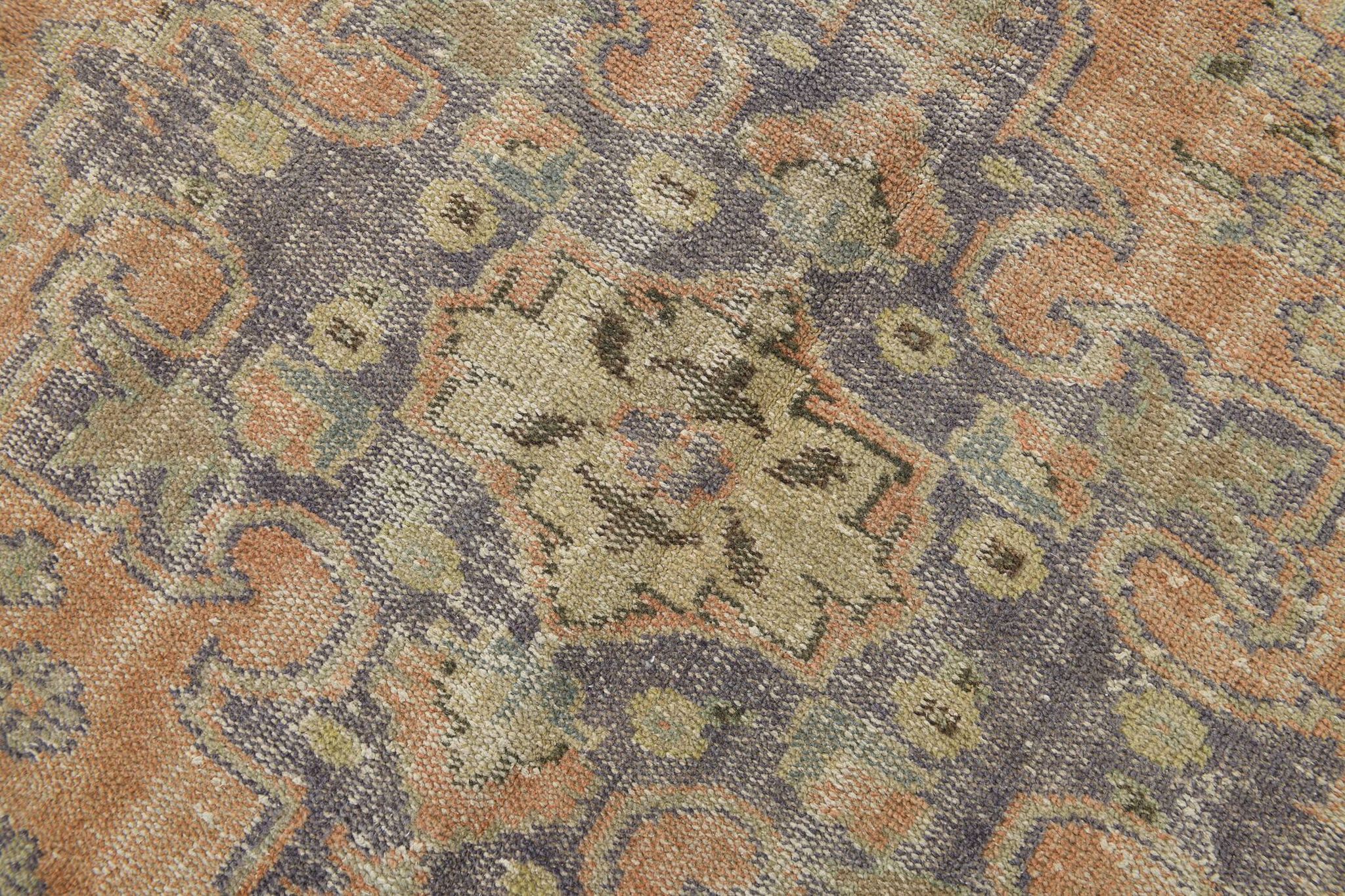 6x9 Peach & Cream Oriental Style Pattern Vintage Rug, 188x288Cm