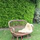 Banquette en rotin deux places, vintage