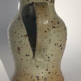 Pitcher sandstone pyrity artisanal beige signed, height 21.5