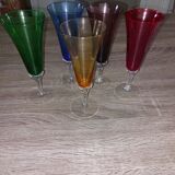 Set of 5 champagne flutes in murano glass