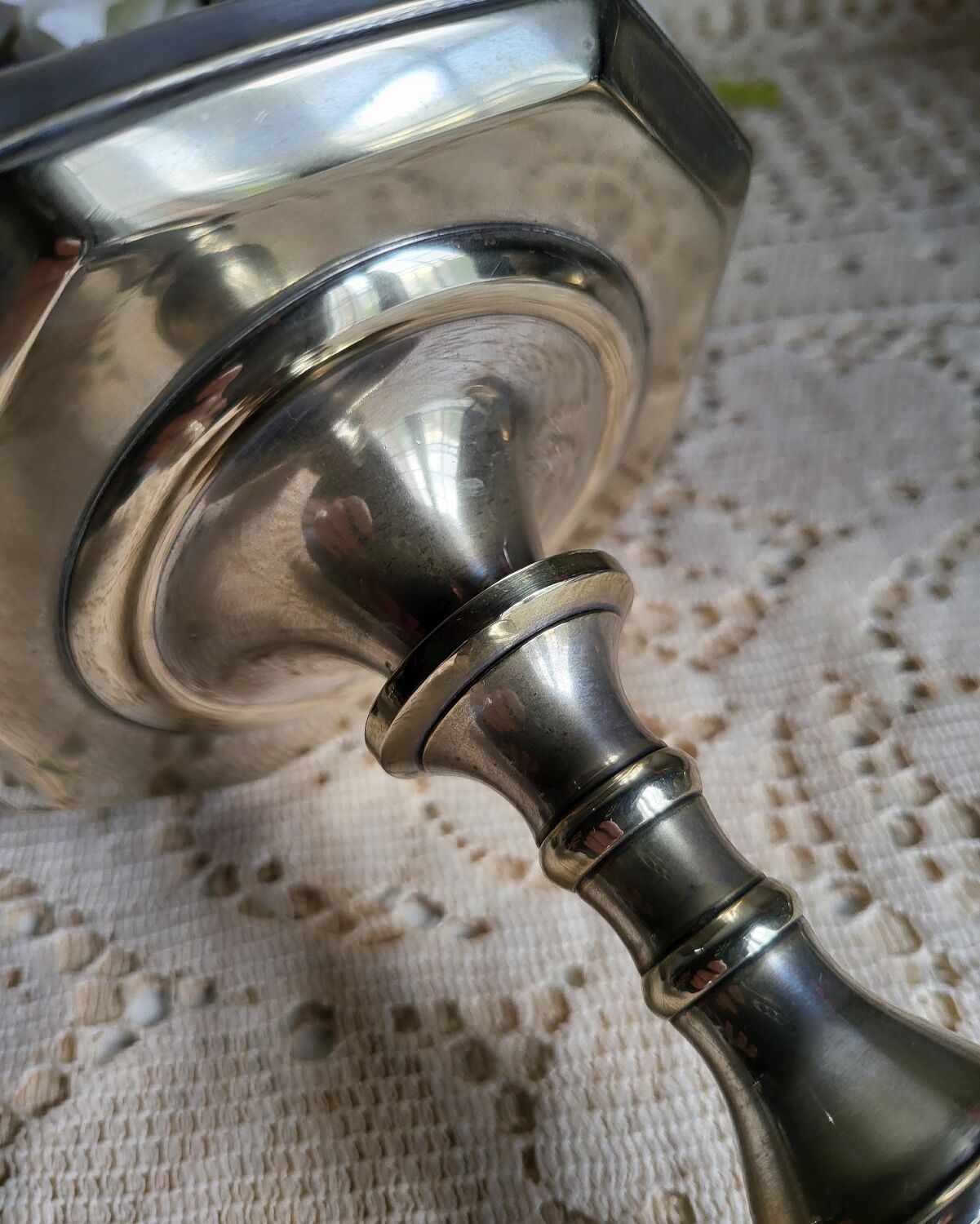 Pair of silver-plated candlesticks