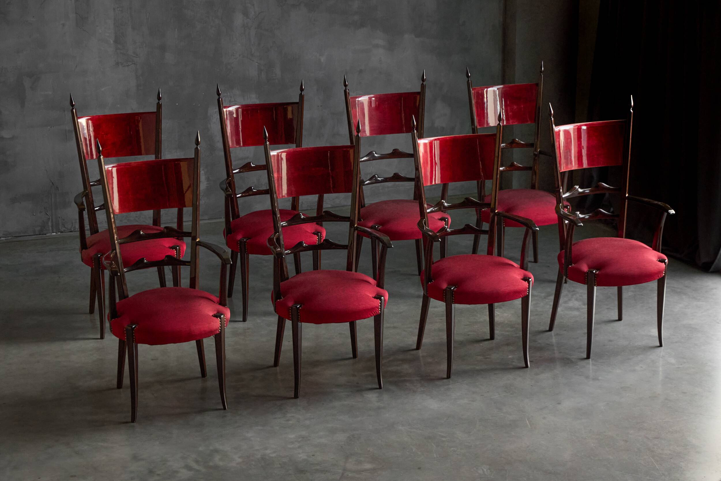High-back dining chairs by Aldo Tura, Italy, 1962