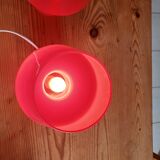 Paire de Lampes Vintage en Opaline Rouge