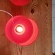 Paire de Lampes Vintage en Opaline Rouge