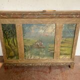 Small flemish style counter in patinated fir, 20th century