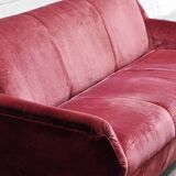 Mid-Century Italian Velvet 3-seater Sofa, 1950's