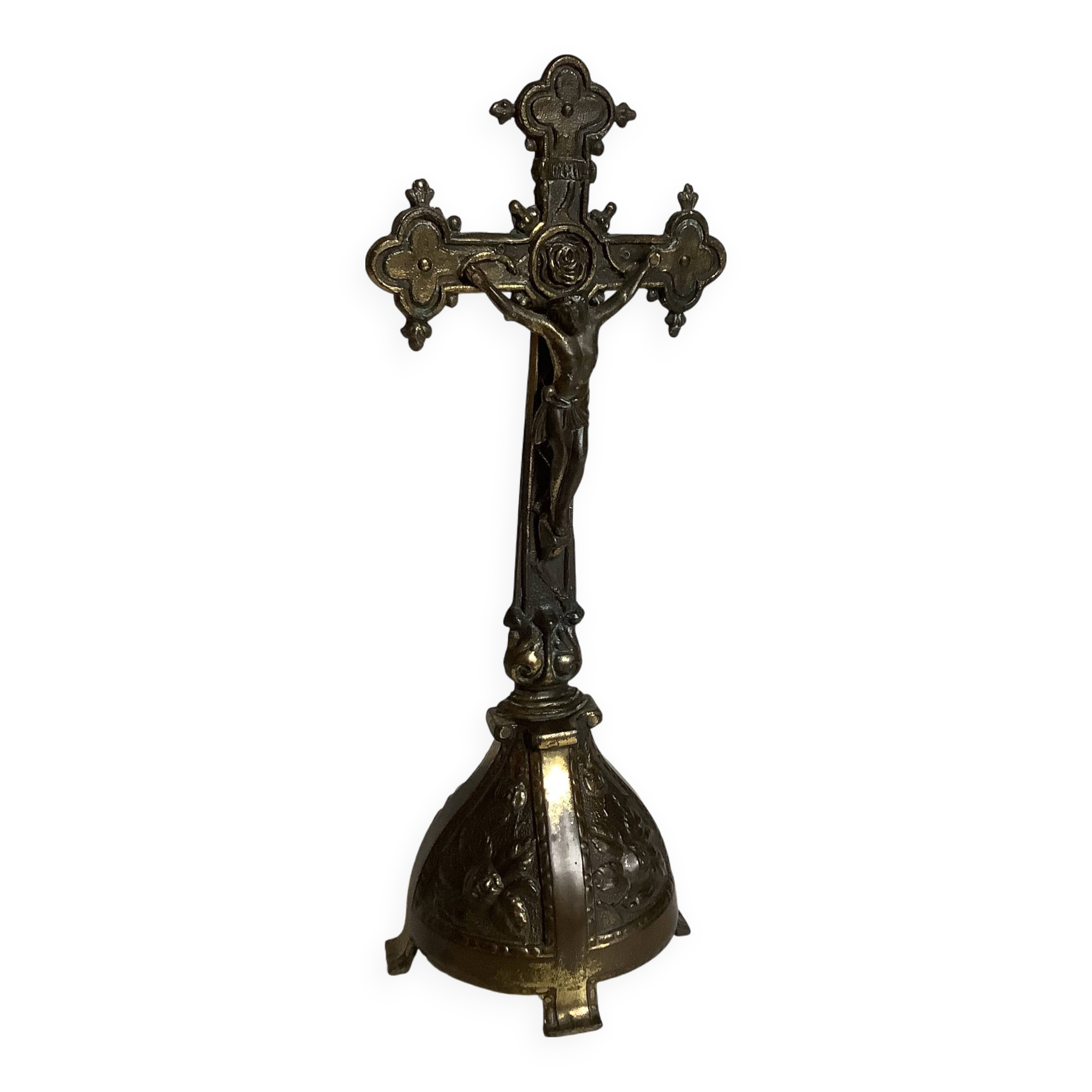 Old crucifix in zamak Belgium