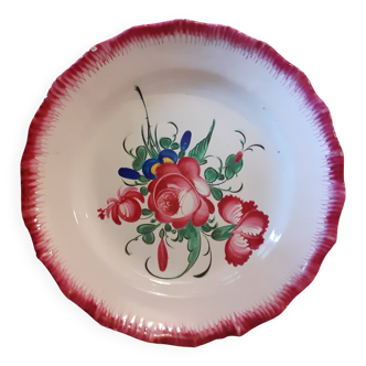 Ancienne assiette creuse des Islettes / Décor floral