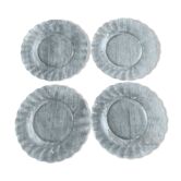 Ensemble de quatre grandes assiettes plates duralex marguerite vintage