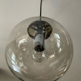 Space Age globe pendant lamp in smoked glass from the 70s