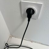 Golden metal floor lamp with reading light