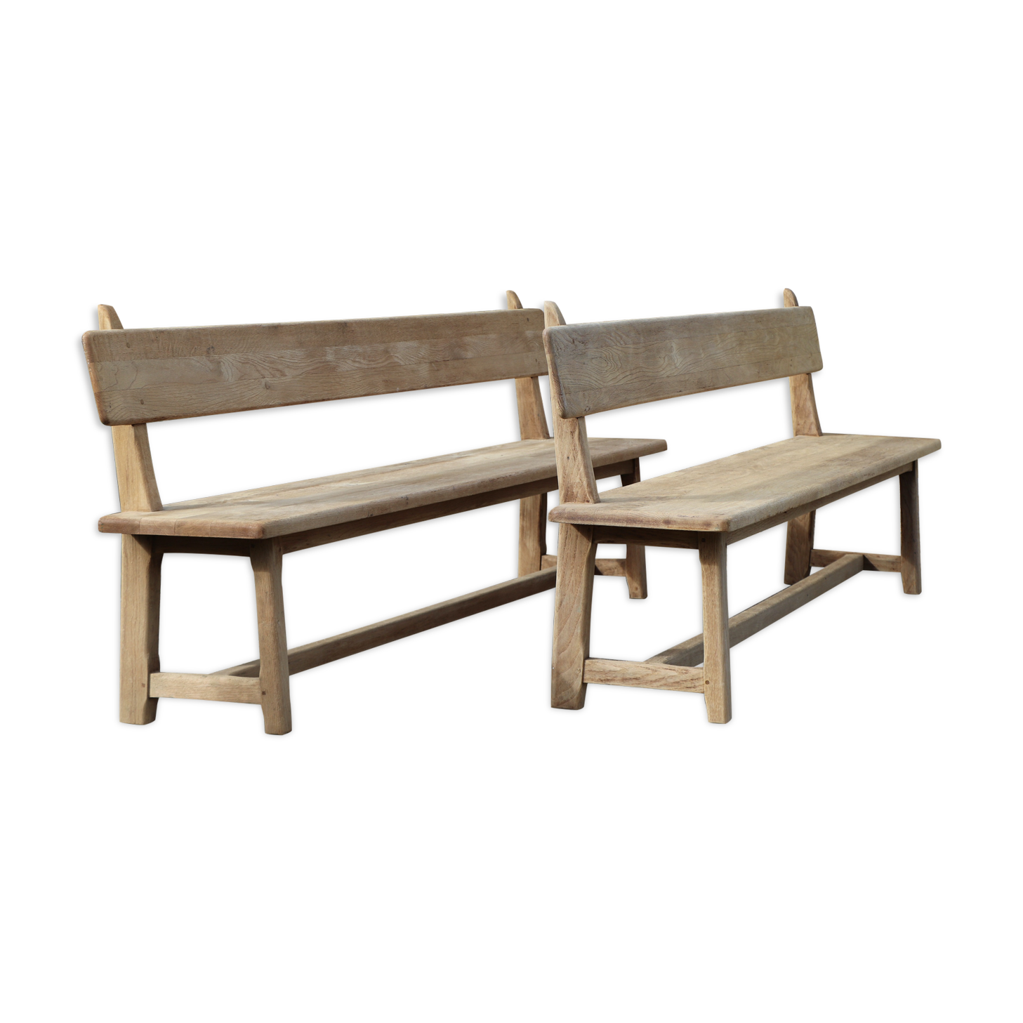 Pair of wooden benches, 40s