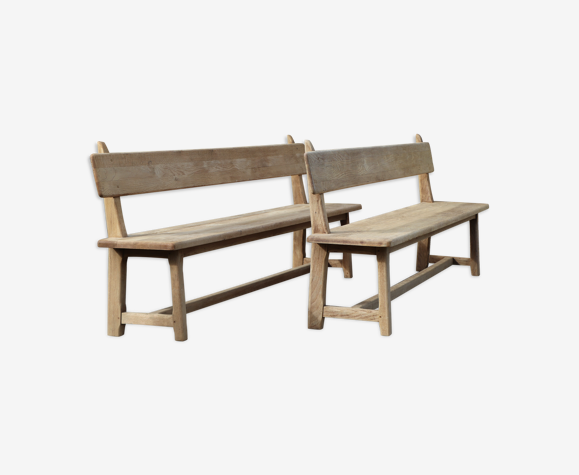 Pair of wooden benches, 40s