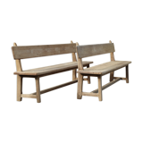 Pair of wooden benches, 40s