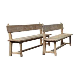 Pair of wooden benches, 40s