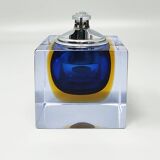 Briquet de table bleu des années 1960 en verre de Murano Sommerso par Flavio Poli