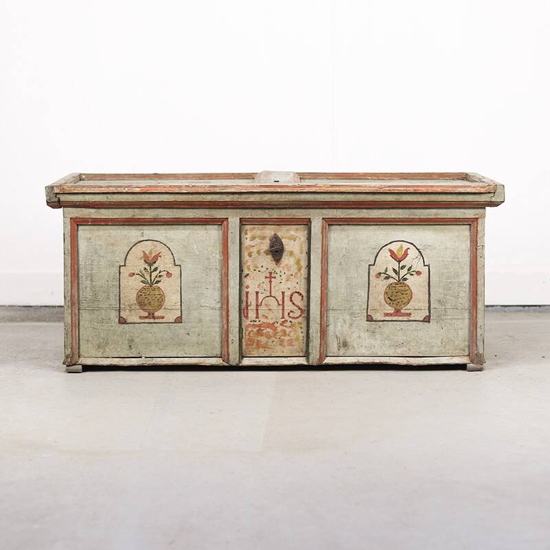 Painted Folk Art Bridal Trunk